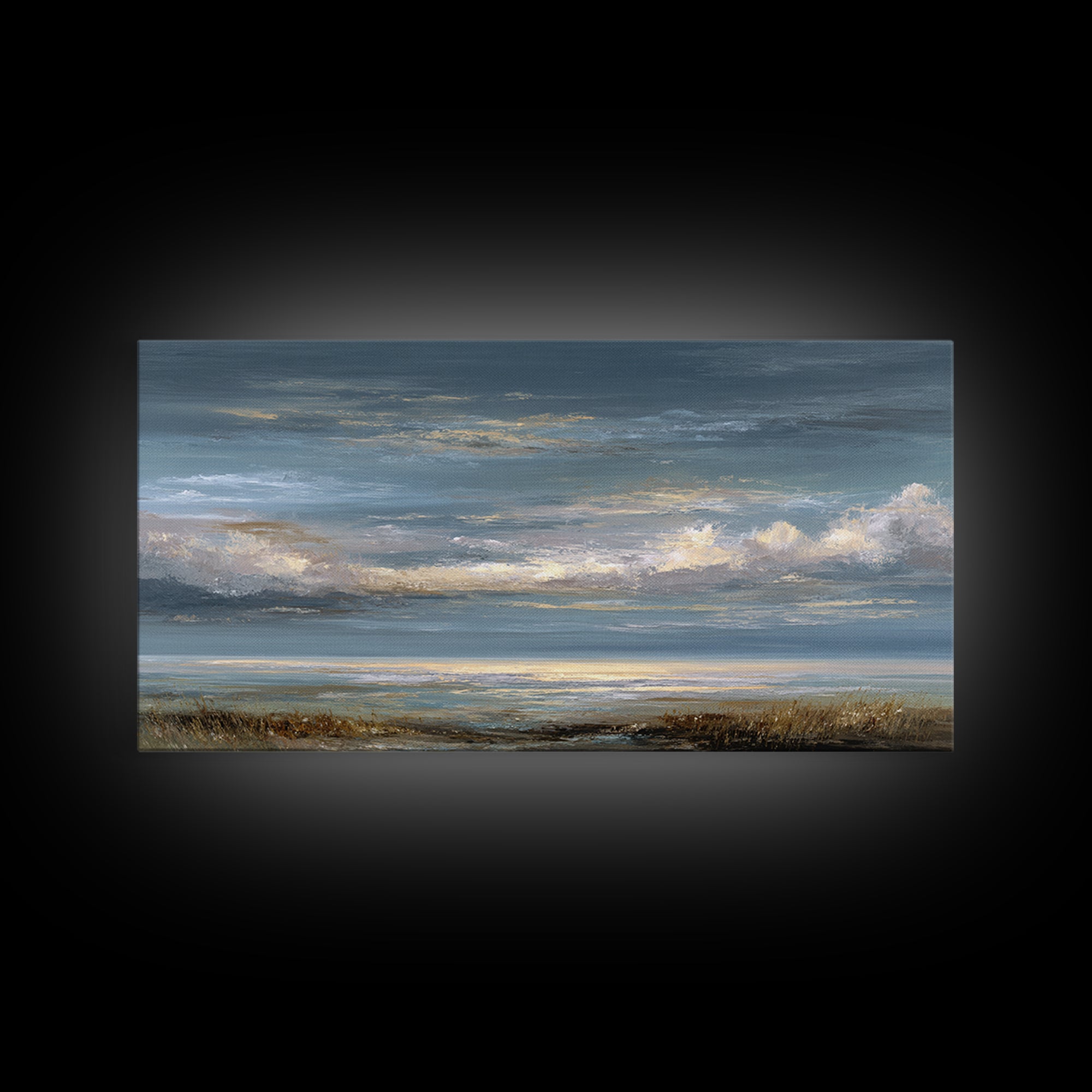 Large Cloudscape with Gentle Movement Canvas Print, Living Room Art, Home, Living Room Decor, Oil Painting, Living, LIR-2x1-39