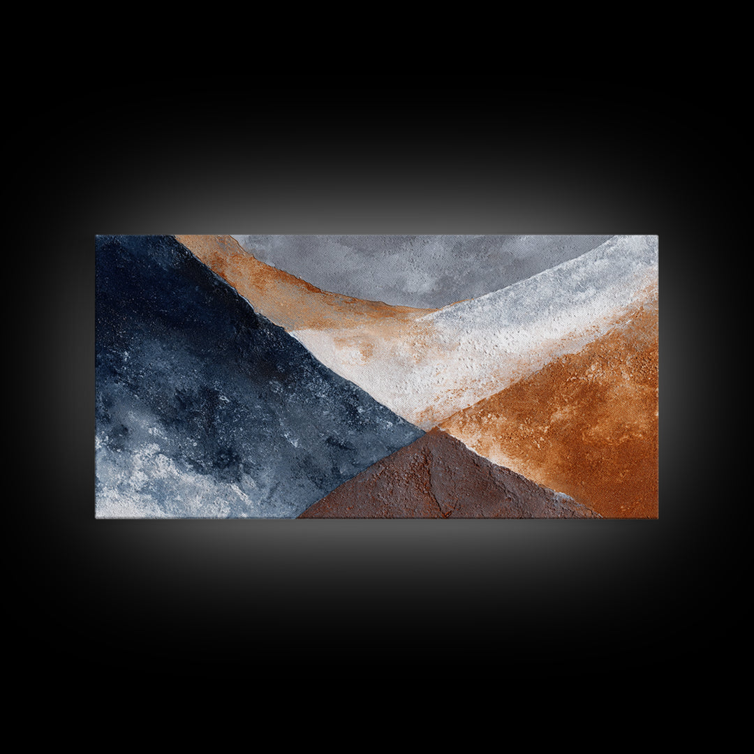 Monochrome Stone Texture Abstraction Canvas Print, Living Room Art, Art Print, Living Room Decor, Abstract Art, Living, LIR-2x1-41