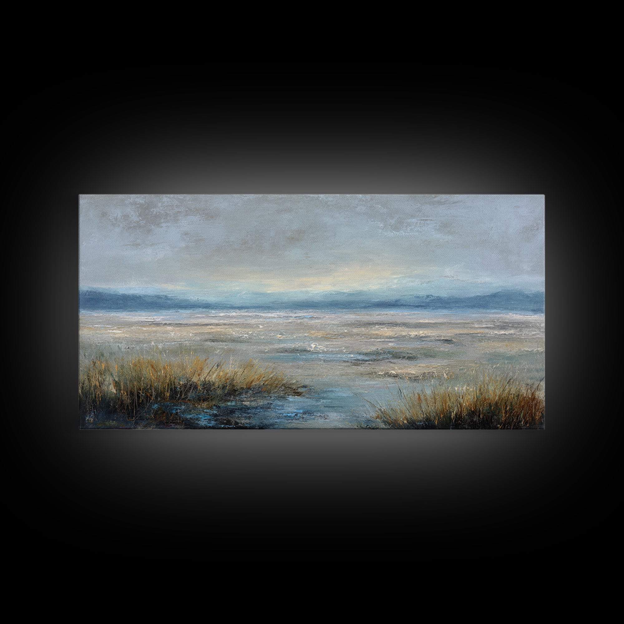 Quiet Meadow Landscape Framed Canvas Print, Living Room Art, Printable, Living Room Decor, Oil Painting, Living, Printable Art, LIR-2x1-43