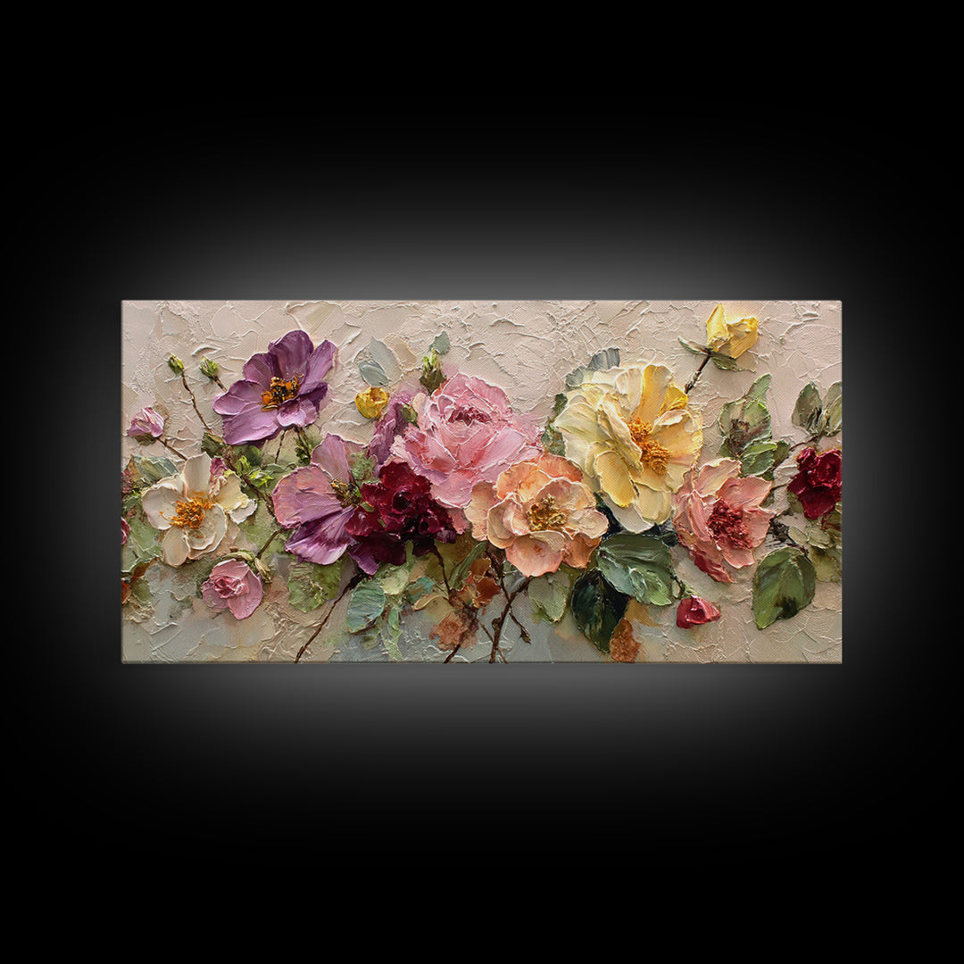 Botanical Vase Painting Framed Canvas Print, Living Room Art, Art, Living Room Decor, Living, Art Nouveau, Abstract Art, LIR-2x1-46