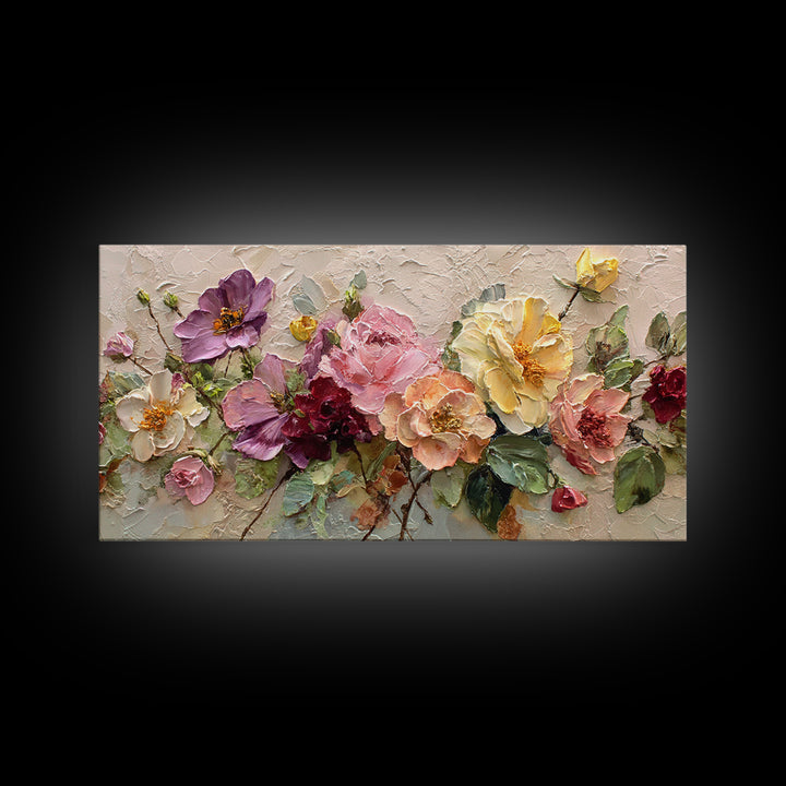 Botanical Vase Painting Framed Canvas Print, Living Room Art, Art, Living Room Decor, Living, Art Nouveau, Abstract Art, LIR-2x1-46