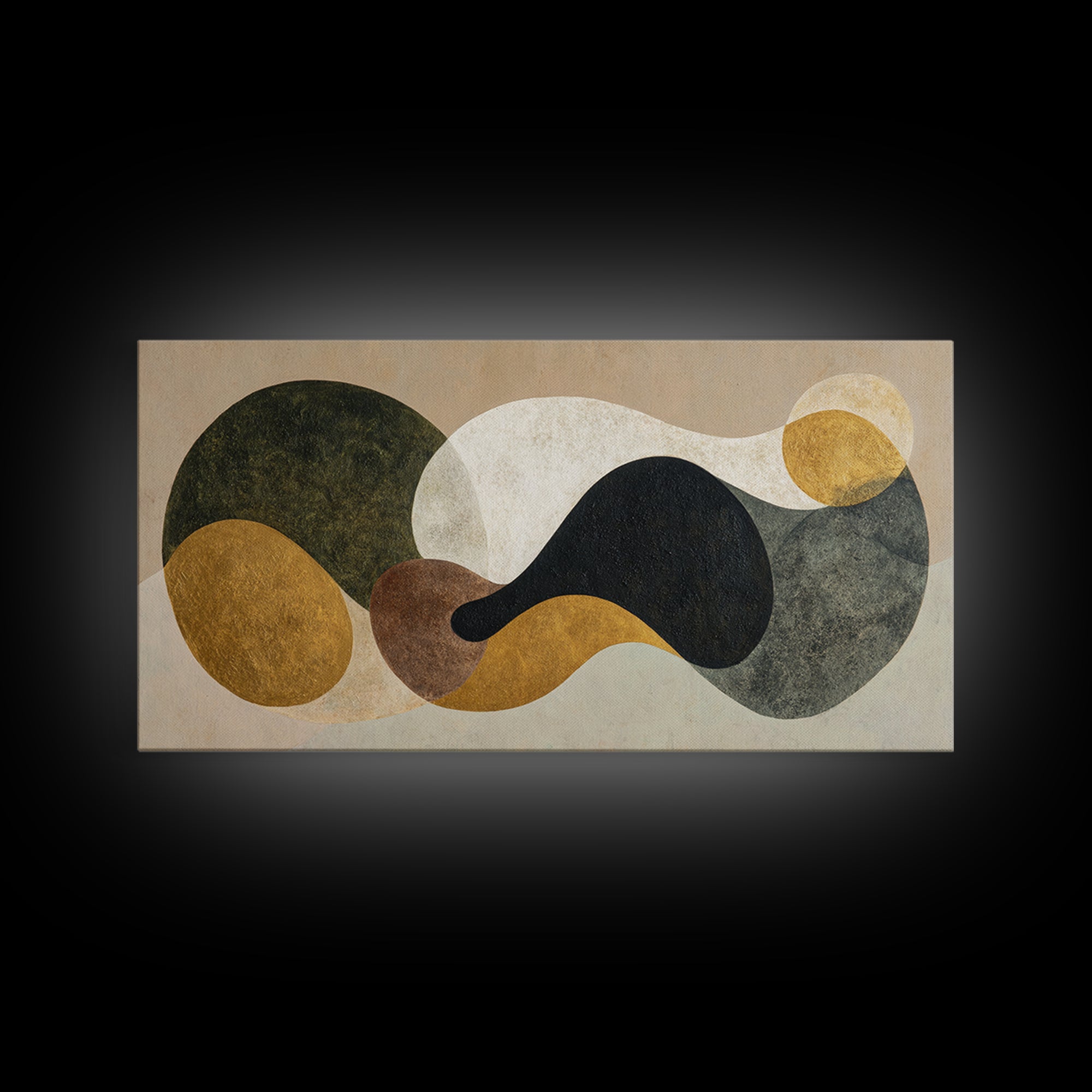 Abstract Organic Shapes Framed Canvas Print, Living Room Art, Abstract Wall Art, Living Room Decor, Abstract Art, Living, LIR-2x1-59