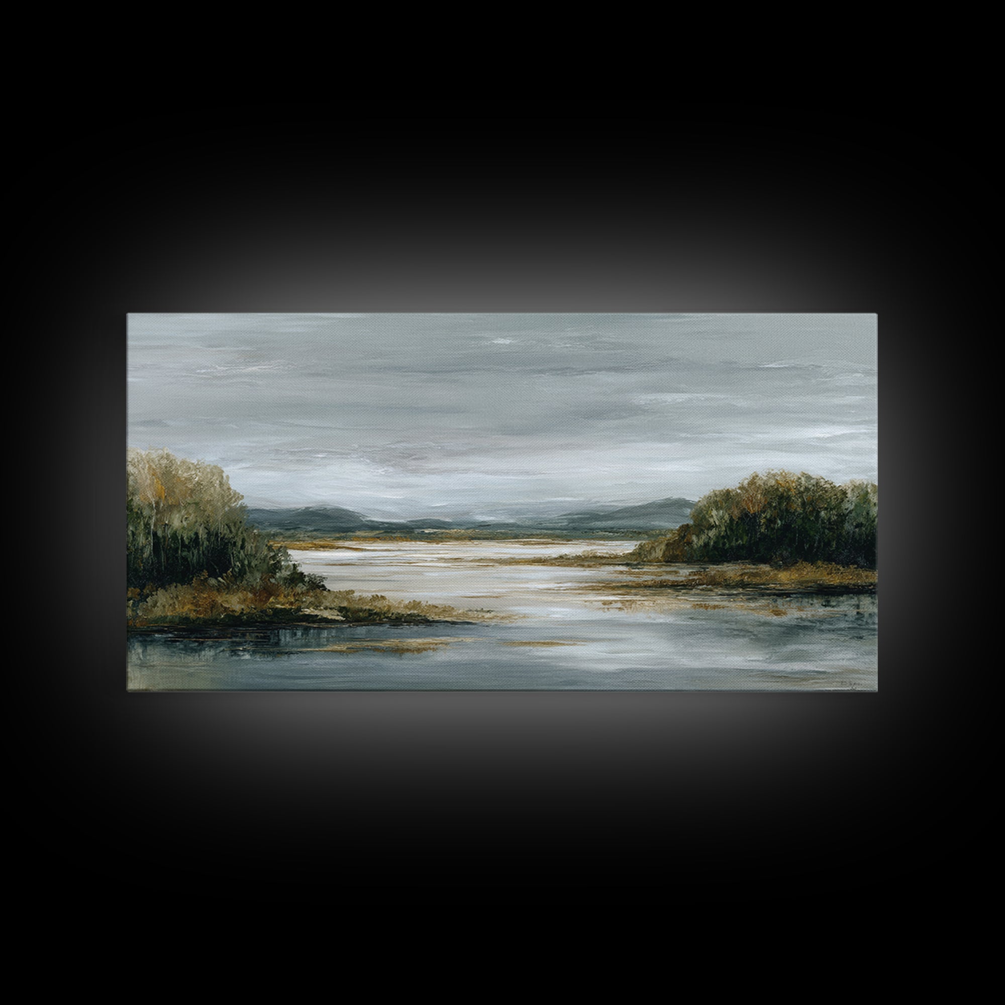 Quiet Meadow Landscape Framed Canvas Print, Living Room Art, Gallery Decor, Living Room Decor, Fine Art, Living, Wall Art, LIR-2x1-67