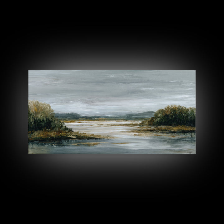 Quiet Meadow Landscape Framed Canvas Print, Living Room Art, Gallery Decor, Living Room Decor, Fine Art, Living, Wall Art, LIR-2x1-67