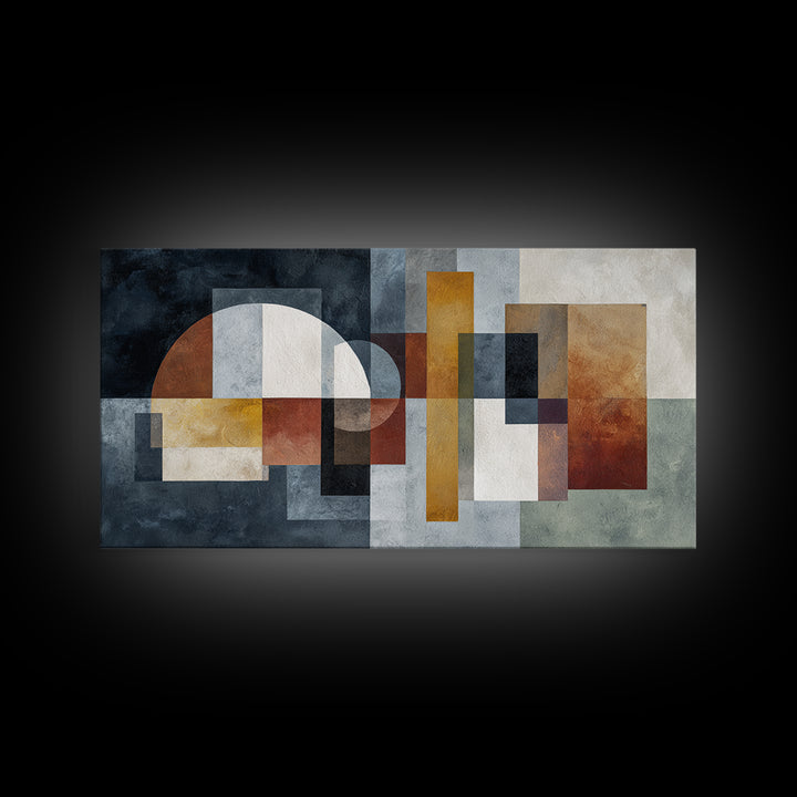 Mid Century Geometric Artwork Canvas Print, Living Room Art, Bedroom Decor, Living Room Decor, Living, Bedroom Wall Art, LIR-2x1-76