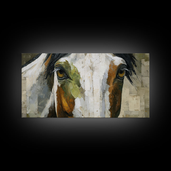 Contemporary Horse Portrait Canvas Print, Living Room Art, Painting, Living Room Decor, Fine Art, Living, Bedroom Decor, LIR-2x1-78