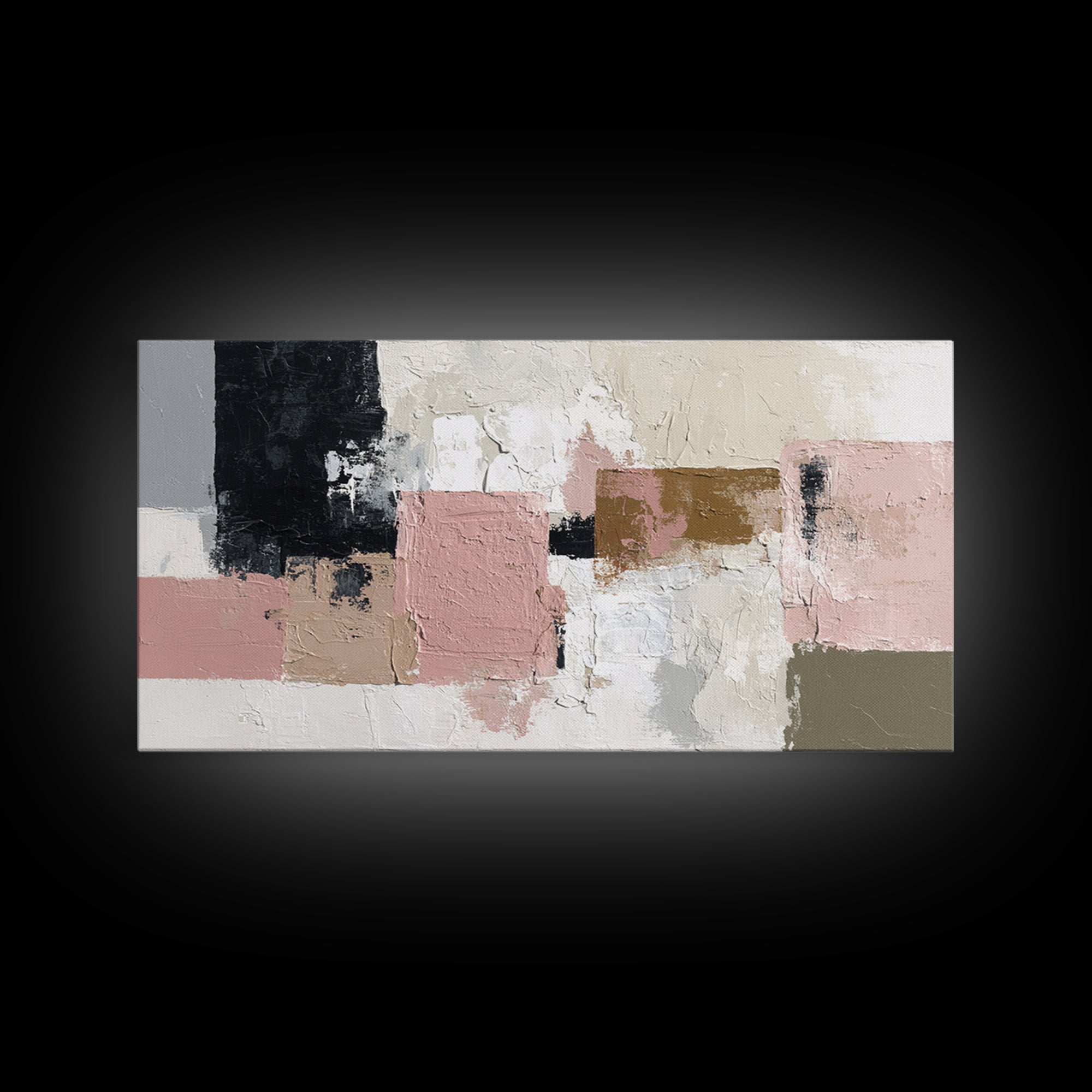 Monochrome Stone Texture Abstraction Canvas Print, Living Room Art, Apartment Decor, Living Room Decor, Fine Art, Living, LIR-2x1-89