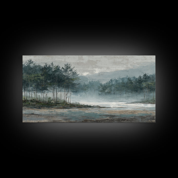 Minimal Scandinavian Forest Framed Canvas Print, Living Room Art, Painting, Living Room Decor, Fine Art, Living, Bedroom Decor, LIR-2x1-9