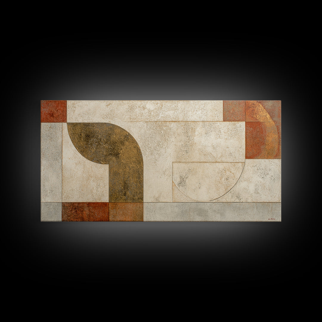 Textured Plaster Abstract Framed Canvas Print, Living Room Art, Pet Portraits, Living Room Decor, Abstract Art, Living, LIR-2x1-97