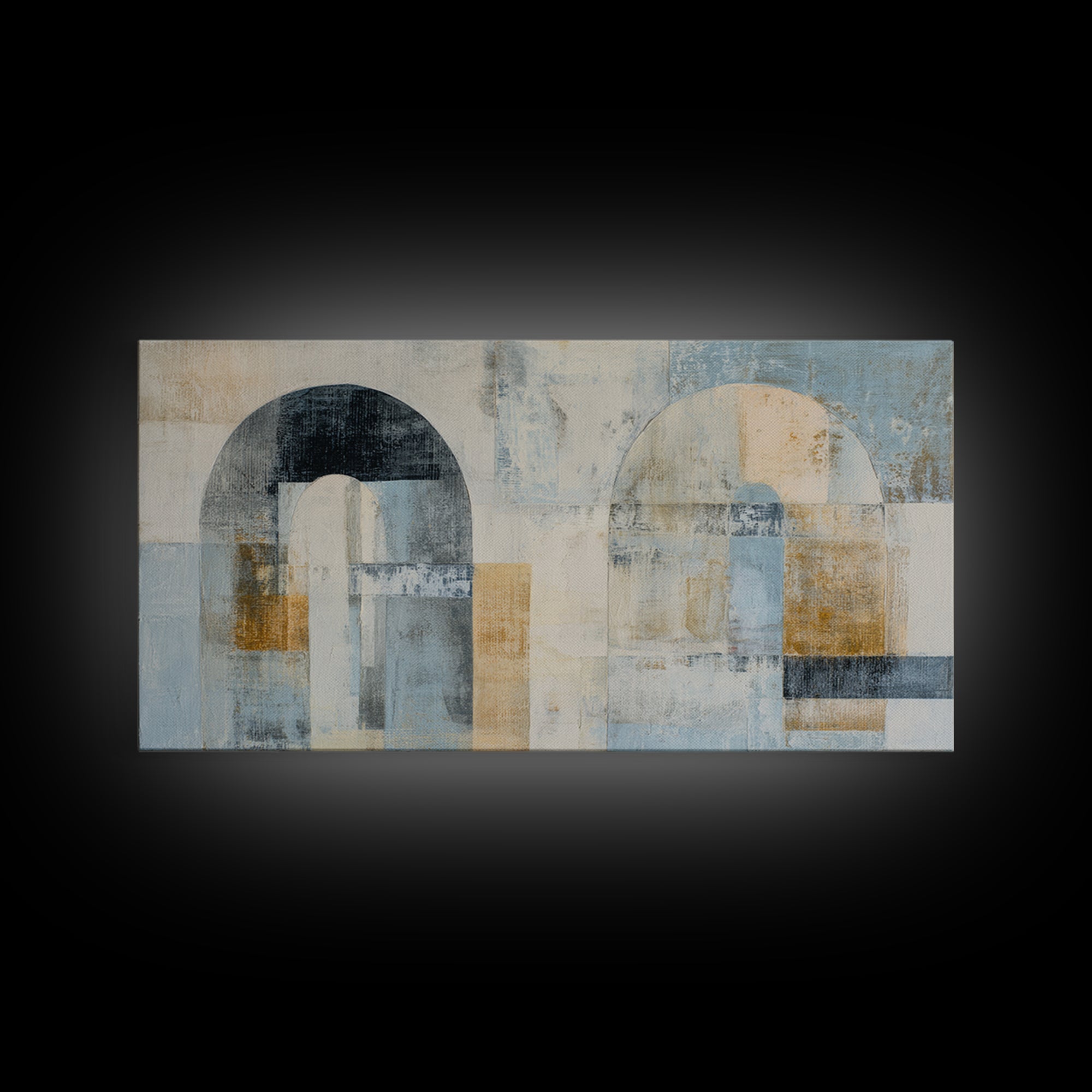 Black and White Architectural Arch Composition Framed Canvas Print, Living Room Art, New Home Gift, Living Room Decor, Living, LIR-2x1-99