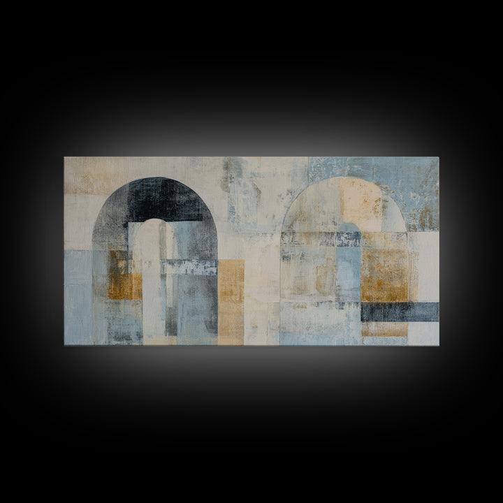 Black and White Architectural Arch Composition Framed Canvas Print, Living Room Art, New Home Gift, Living Room Decor, Living, LIR-2x1-99