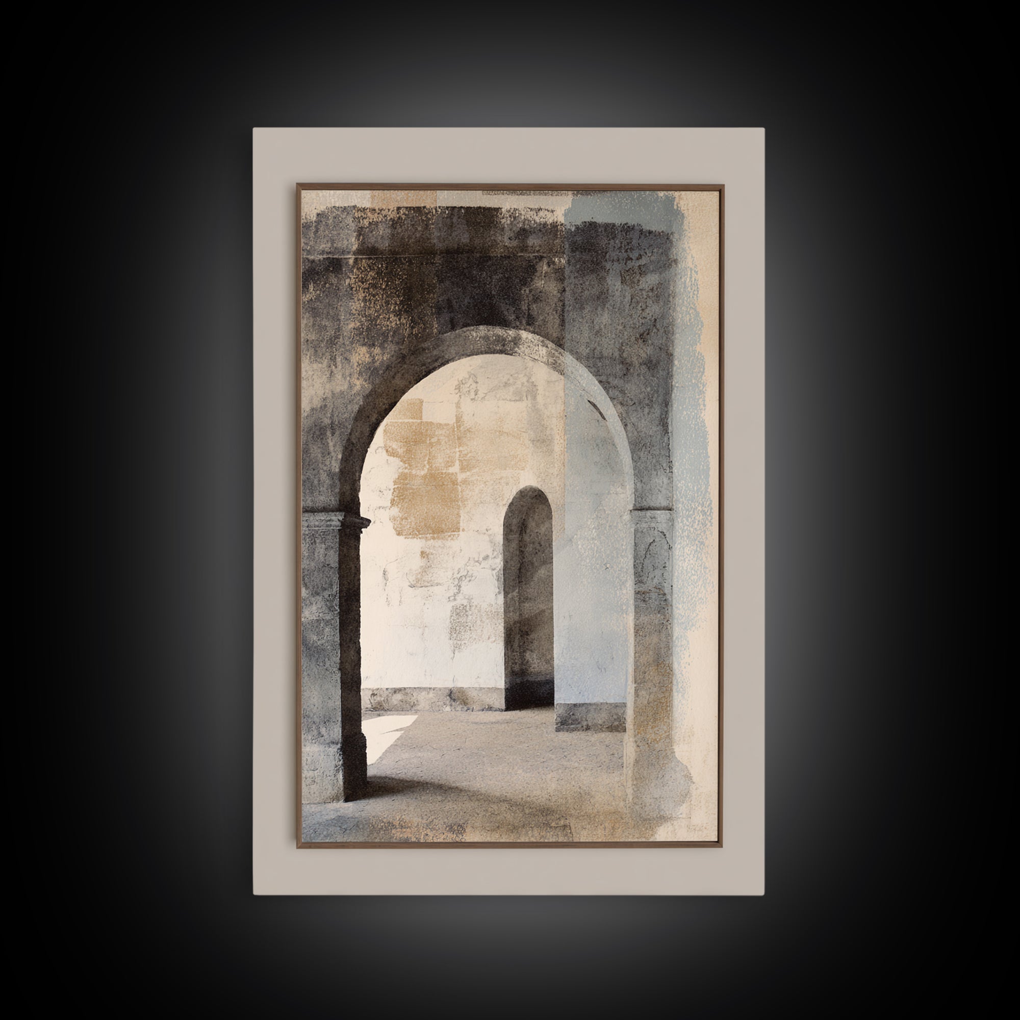 Black and White Architectural Arch Composition Canvas Print, Living Room Art, Minimalist Decor, Living Room Decor, Living, LIR-2x3-15