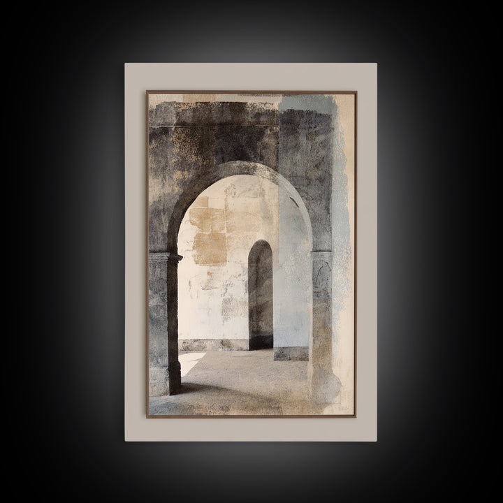 Black and White Architectural Arch Composition Canvas Print, Living Room Art, Minimalist Decor, Living Room Decor, Living, LIR-2x3-15