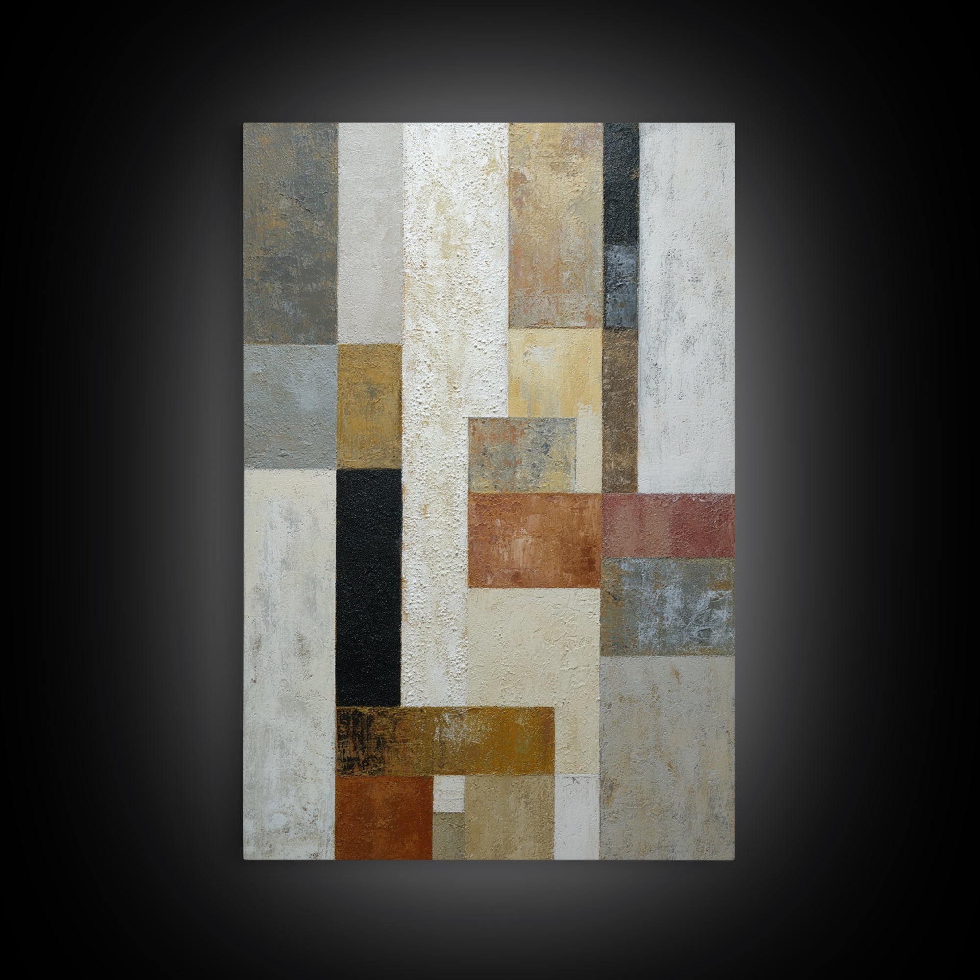 Mid Century Geometric Artwork Canvas Print, Living Room Art, Gallery Decor, Living Room Decor, Fine Art, Living, Wall Art, LIR-2x3-16