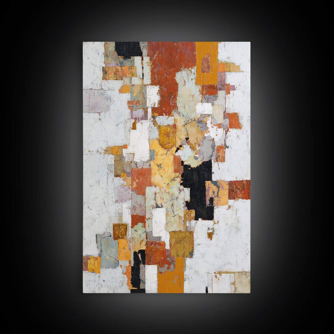 Gold Accented Abstract Brushwork Framed Canvas Print, Living Room Art, Art, Living Room Decor, Fine Art, Living, Art Nouveau, LIR-2x3-22