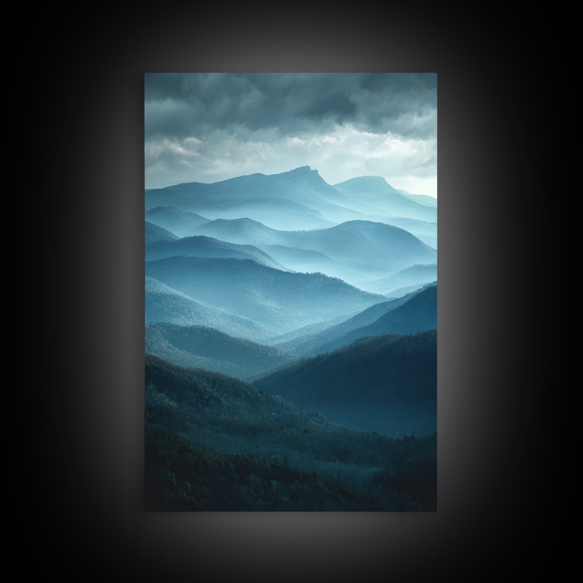 Classic Mountain Panorama for Cozy Interiors Framed Canvas Print, Living Room Art, Modern Decor, Living Room Decor, Living, LIR-2x3-24