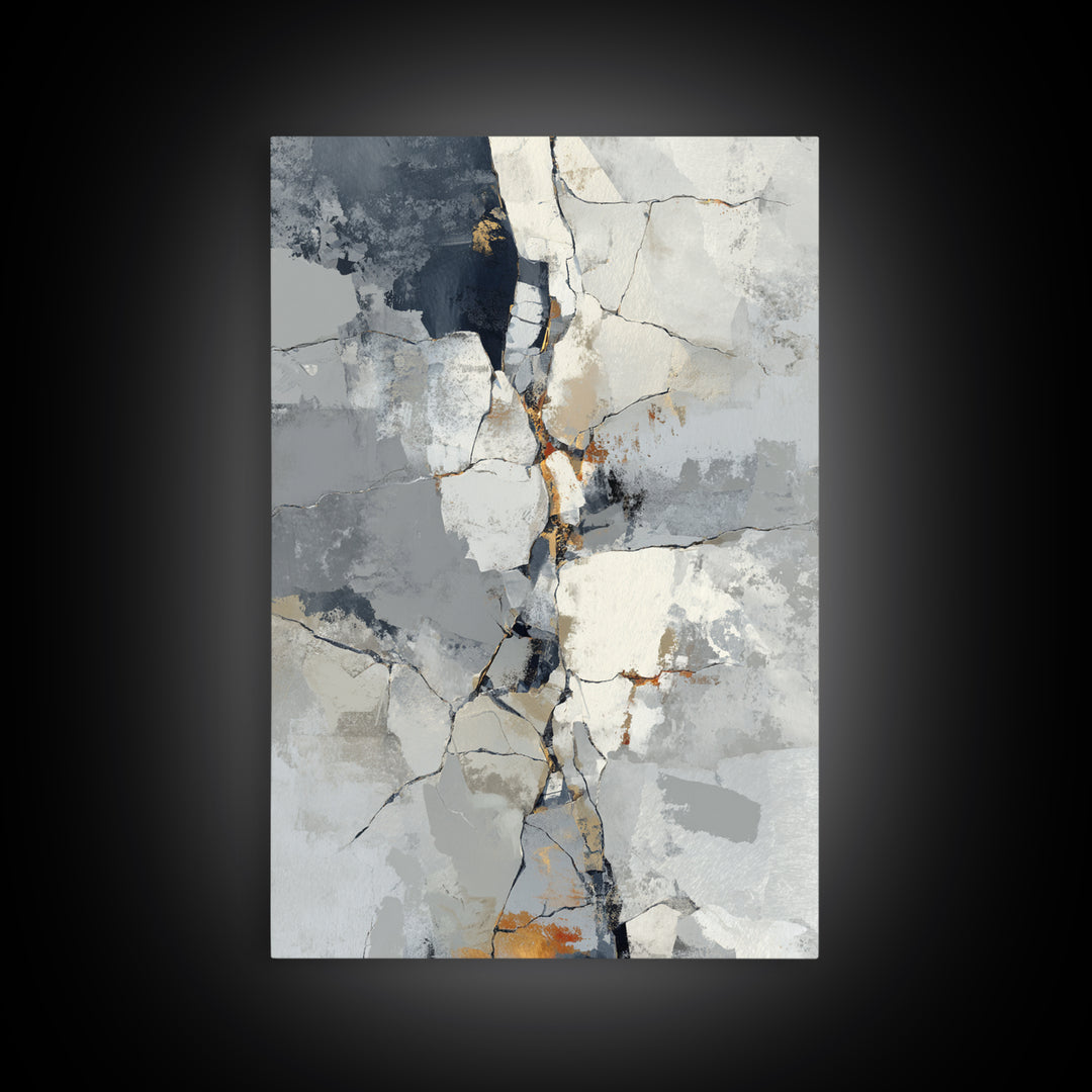 Monochrome Stone Texture Abstraction Canvas Print, Living Room Art, Printable Wall Art, Living Room Decor, Abstract Art, Living, LIR-2x3-29