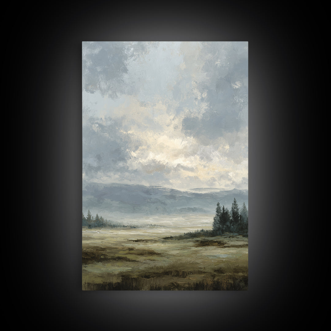 Modern Landscape with Expansive Calm Sky Canvas Print, Living Room Art, Printable Wall Art, Living Room Decor, Fine Art, Living, LIR-2x3-35