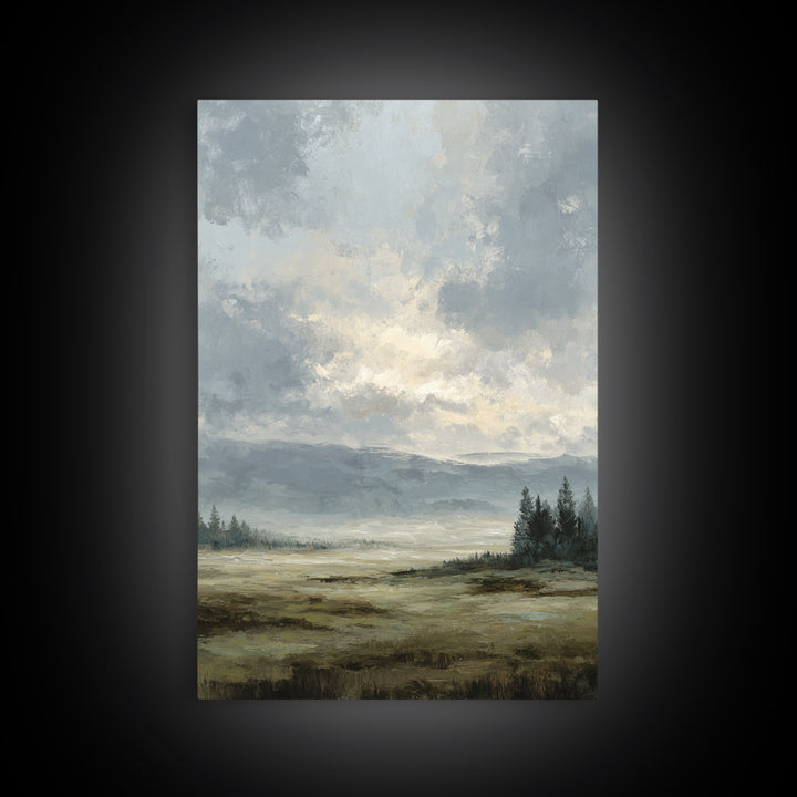 Modern Landscape with Expansive Calm Sky Canvas Print, Living Room Art, Printable Wall Art, Living Room Decor, Fine Art, Living, LIR-2x3-35