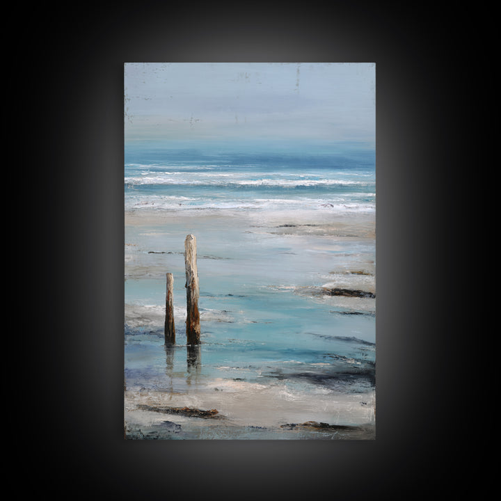 Moody Seascape for Dramatic Focal Point Framed Canvas Print, Living Room Art, Art Print, Living Room Decor, Fine Art, Living, LIR-2x3-38