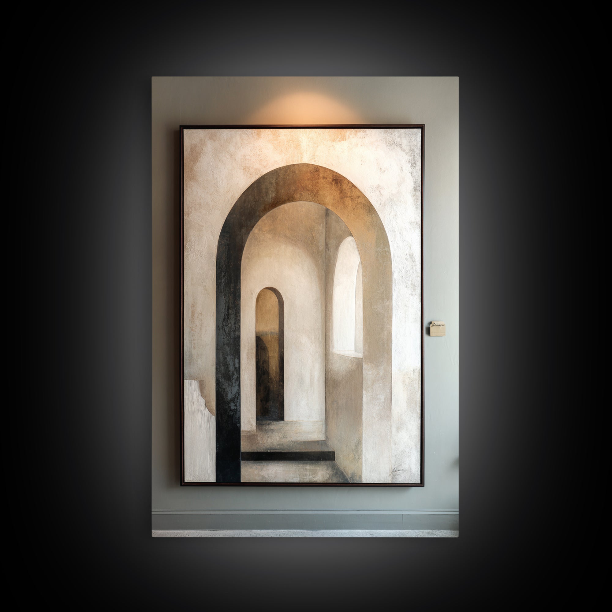 Black and White Architectural Arch Composition Canvas Print, Living Room Art, Mid Century Modern, Living Room Decor, Living, LIR-2x3-39