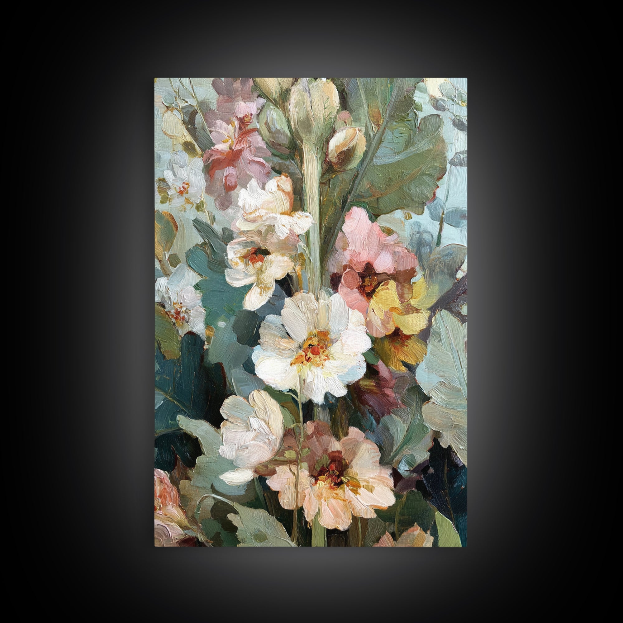 Large Floral Still Life Framed Canvas Print, Living Room Art, Oil Painting, Living Room Decor, Fine Art, Living, Boho Wall Art, LIR-2x3-41