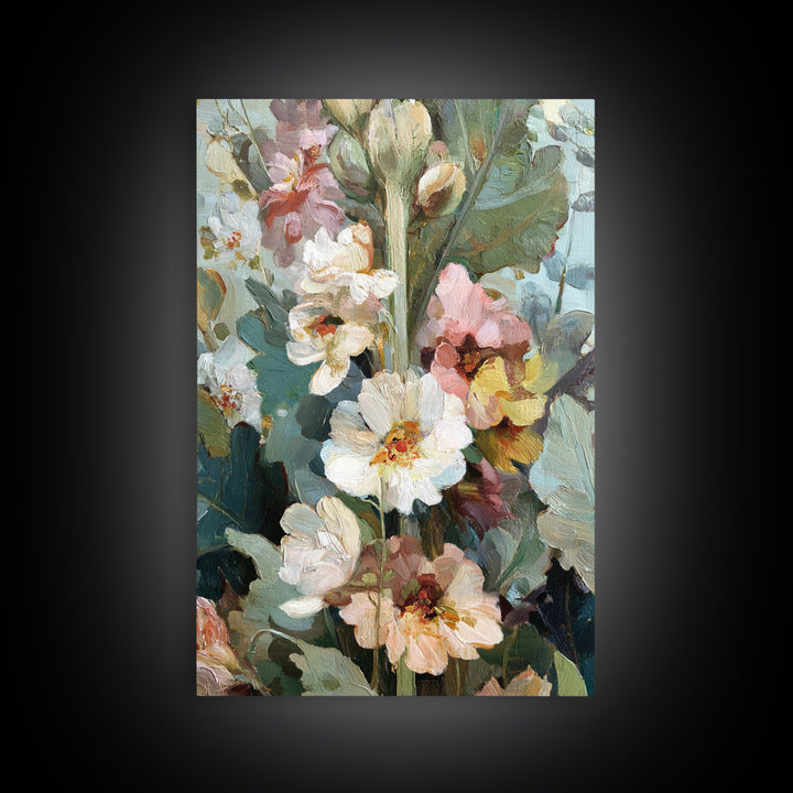 Large Floral Still Life Framed Canvas Print, Living Room Art, Oil Painting, Living Room Decor, Fine Art, Living, Boho Wall Art, LIR-2x3-41