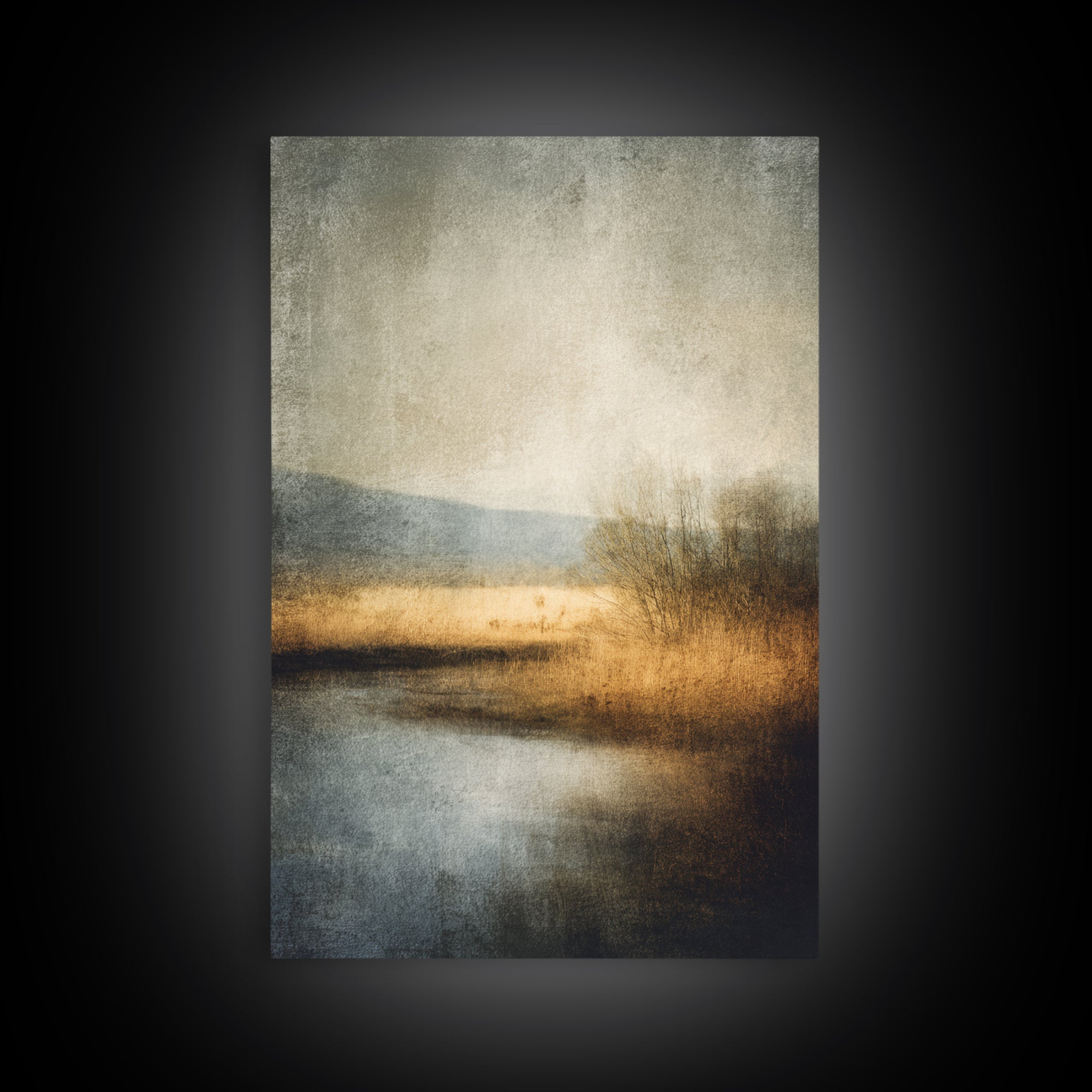 Minimal Scandinavian Forest Canvas Print, Living Room Art, Digital Wall Art, Living Room Decor, Oil Painting, Living, LIR-2x3-45