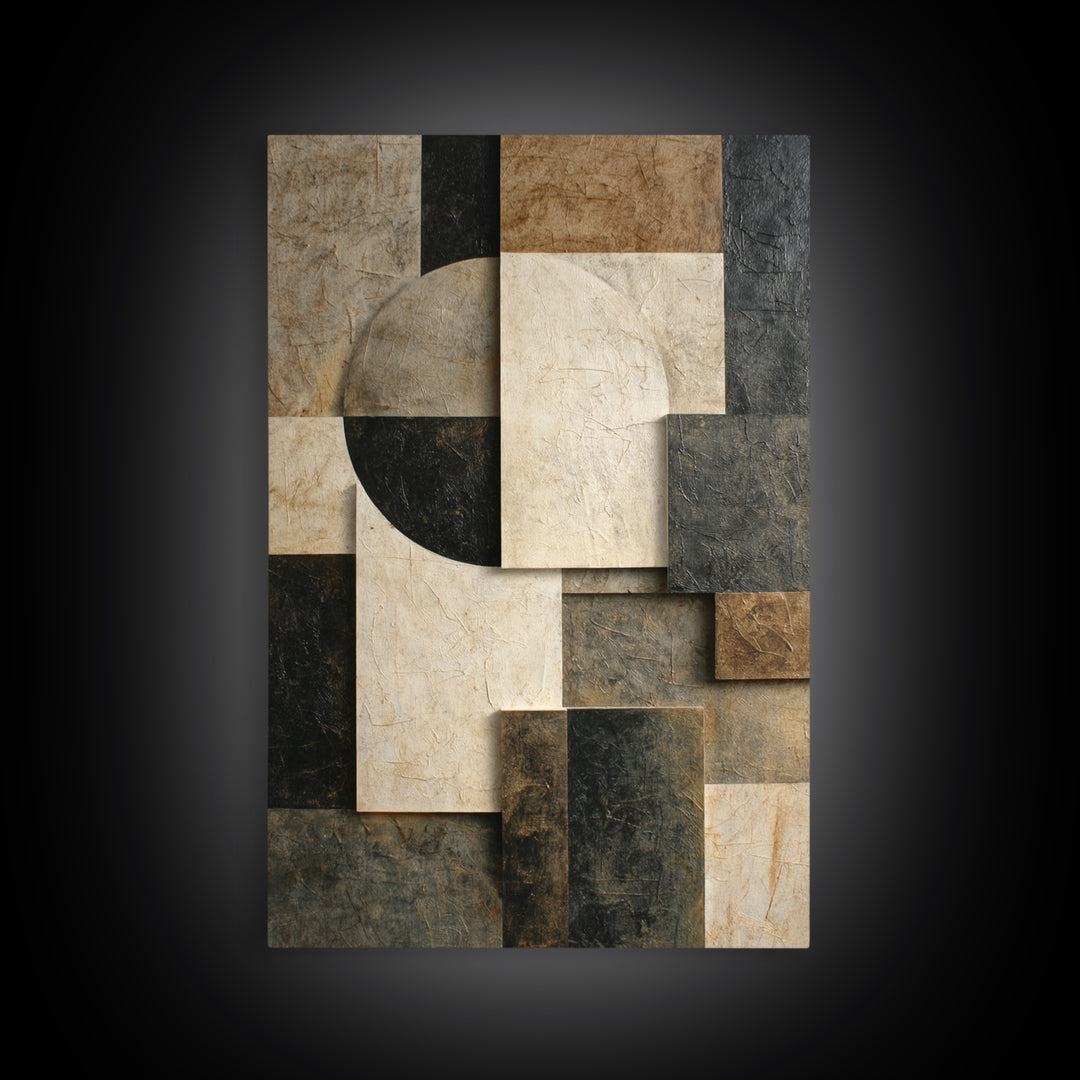 Monochrome Stone Texture Abstraction Canvas Print, Living Room Art, Printable Wall Art, Living Room Decor, Abstract Art, Living, LIR-2x3-5