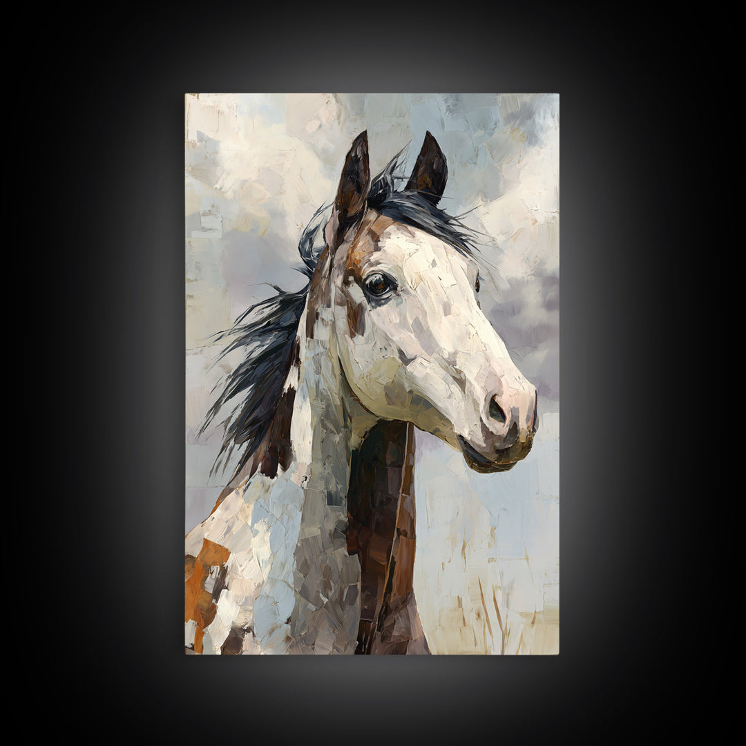 Contemporary Horse Portrait Canvas Print, Living Room Art, Home, Living Room Decor, Living, Pet Portraits, Printable Art, LIR-2x3-66