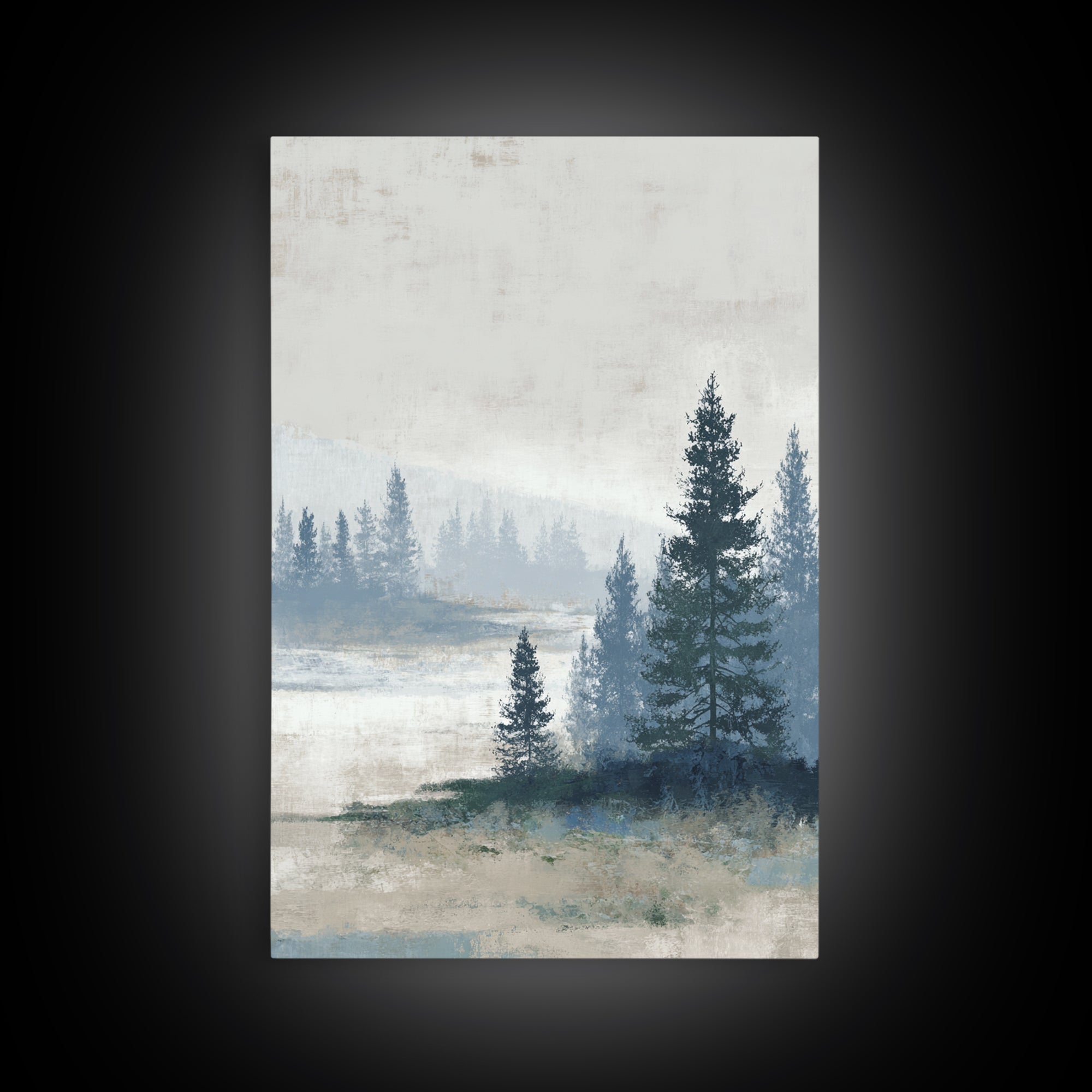 Minimal Scandinavian Forest Framed Canvas Print, Living Room Art, New Home Gift, Living Room Decor, Fine Art, Living, LIR-2x3-69
