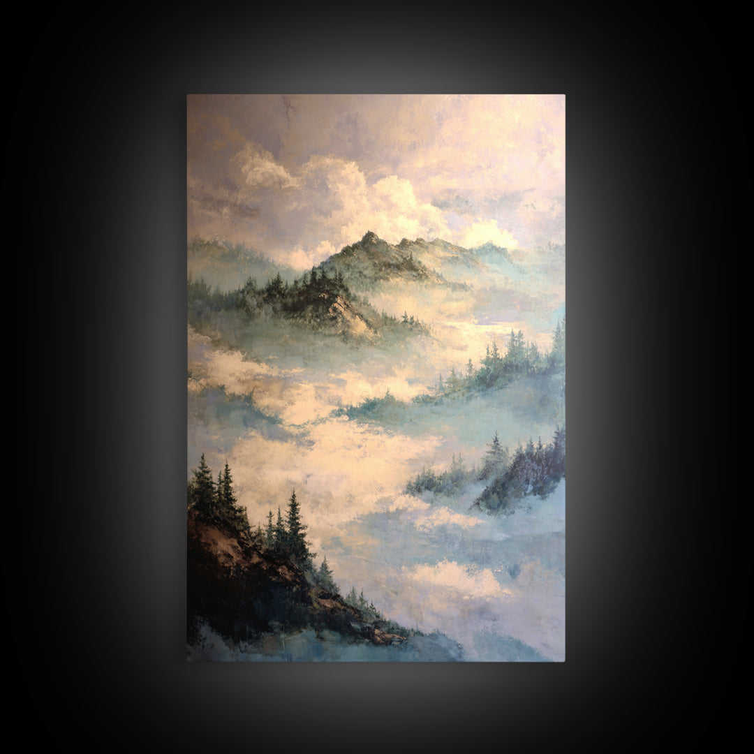 Classic Mountain Panorama for Cozy Interiors Canvas Print, Living Room Art, Home, Living Room Decor, Fine Art, Living, LIR-2x3-72