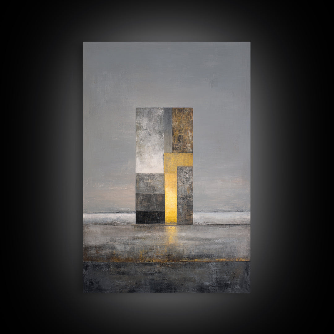 Modern City Skyline Framed Canvas Print, Living Room Art, Mid Century Modern, Living Room Decor, Abstract Art, Living, LIR-2x3-78