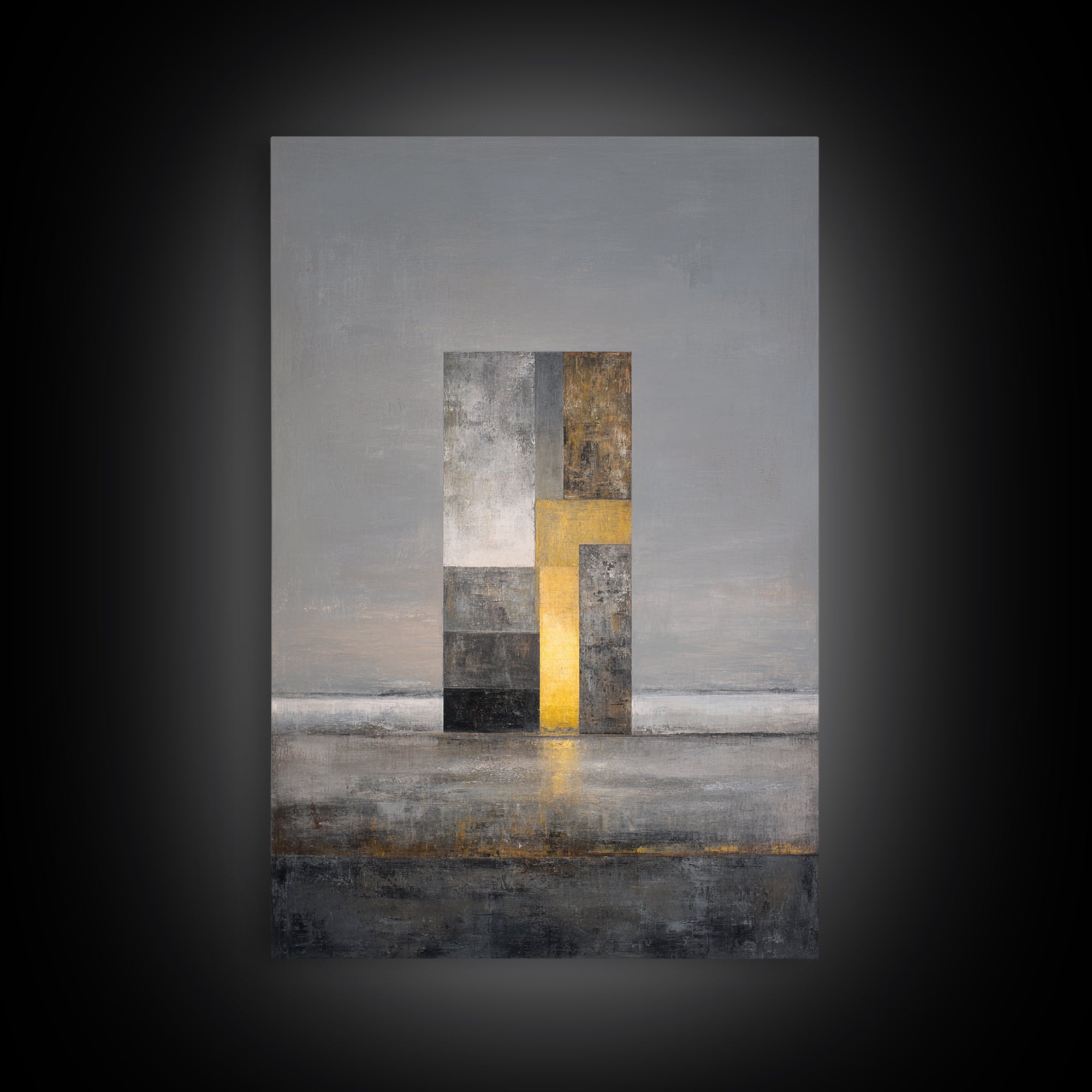 Modern City Skyline Framed Canvas Print, Living Room Art, Mid Century Modern, Living Room Decor, Abstract Art, Living, LIR-2x3-78