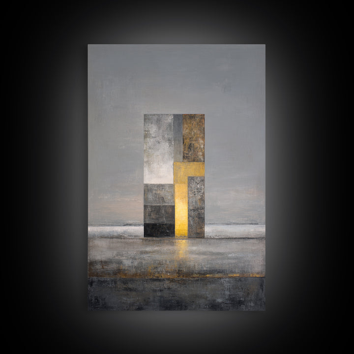 Modern City Skyline Framed Canvas Print, Living Room Art, Mid Century Modern, Living Room Decor, Abstract Art, Living, LIR-2x3-78