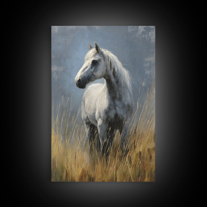 Contemporary Horse Portrait Framed Canvas Print, Living Room Art, Digital Wall Art, Living Room Decor, Fine Art, Living, LIR-2x3-90