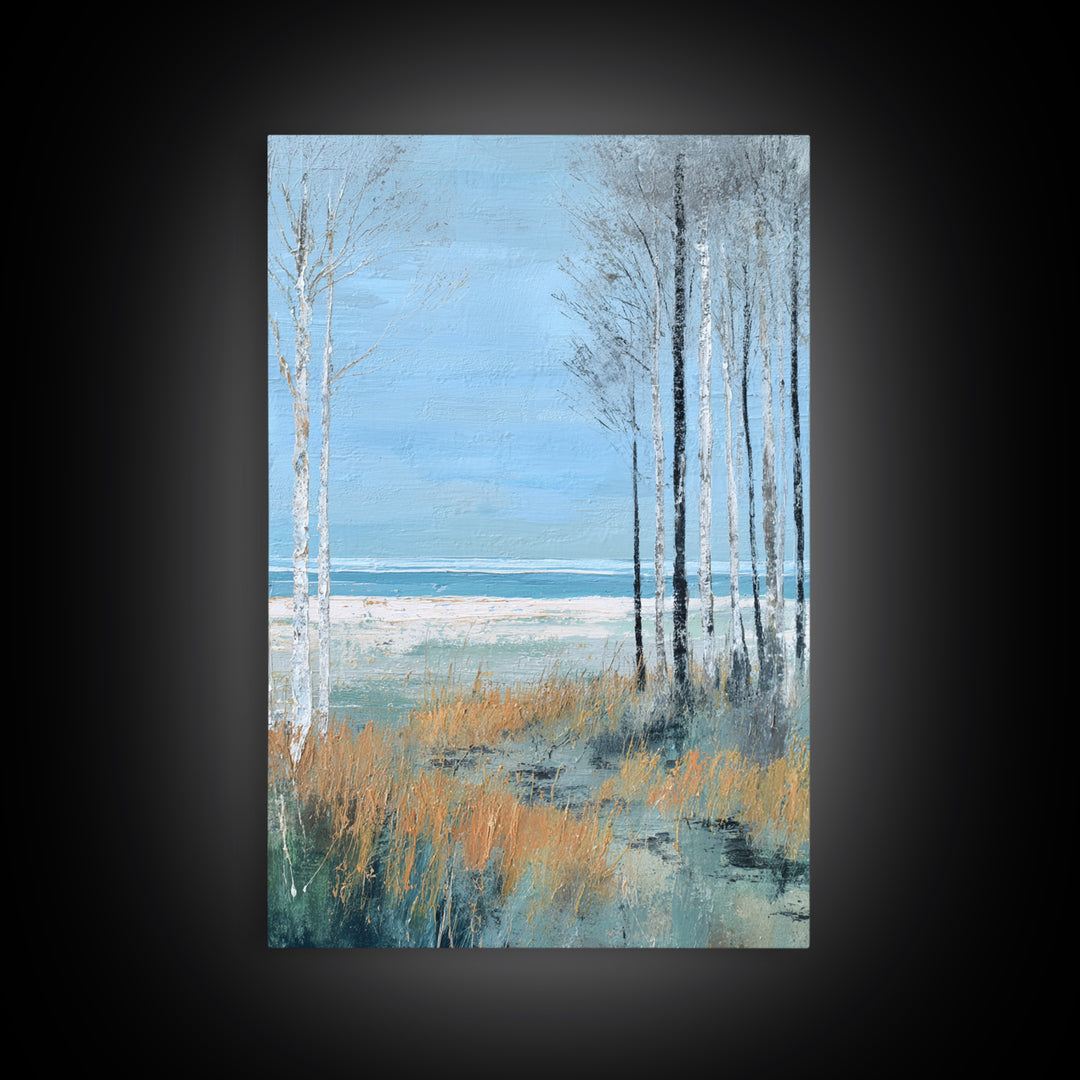 Minimal Scandinavian Forest Framed Canvas Print, Living Room Art, New Home Gift, Living Room Decor, Fine Art, Living, LIR-2x3-93