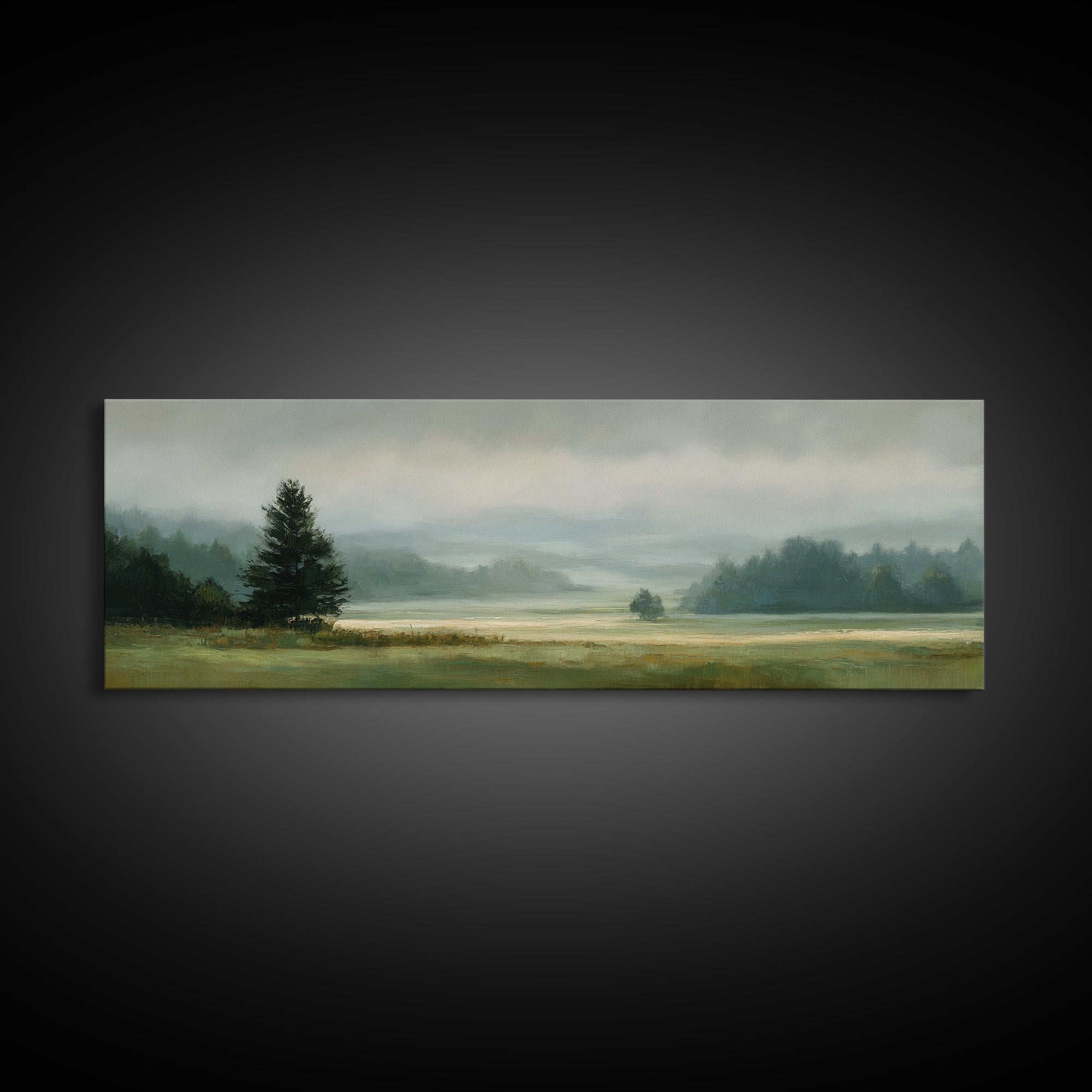 Quiet Meadow Landscape Framed Canvas Print, Living Room Art, Gallery Decor, Living Room Decor, Fine Art, Living, Wall Art, LIR-3x1-15