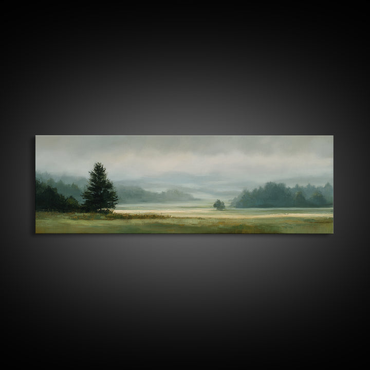 Quiet Meadow Landscape Framed Canvas Print, Living Room Art, Gallery Decor, Living Room Decor, Fine Art, Living, Wall Art, LIR-3x1-15