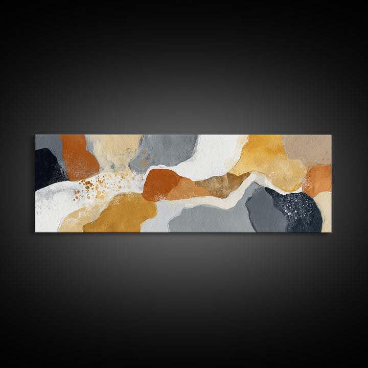 Large Statement Abstract Framed Canvas Print, Living Room Art, Boho Wall Art, Living Room Decor, Abstract Art, Living, LIR-3x1-17