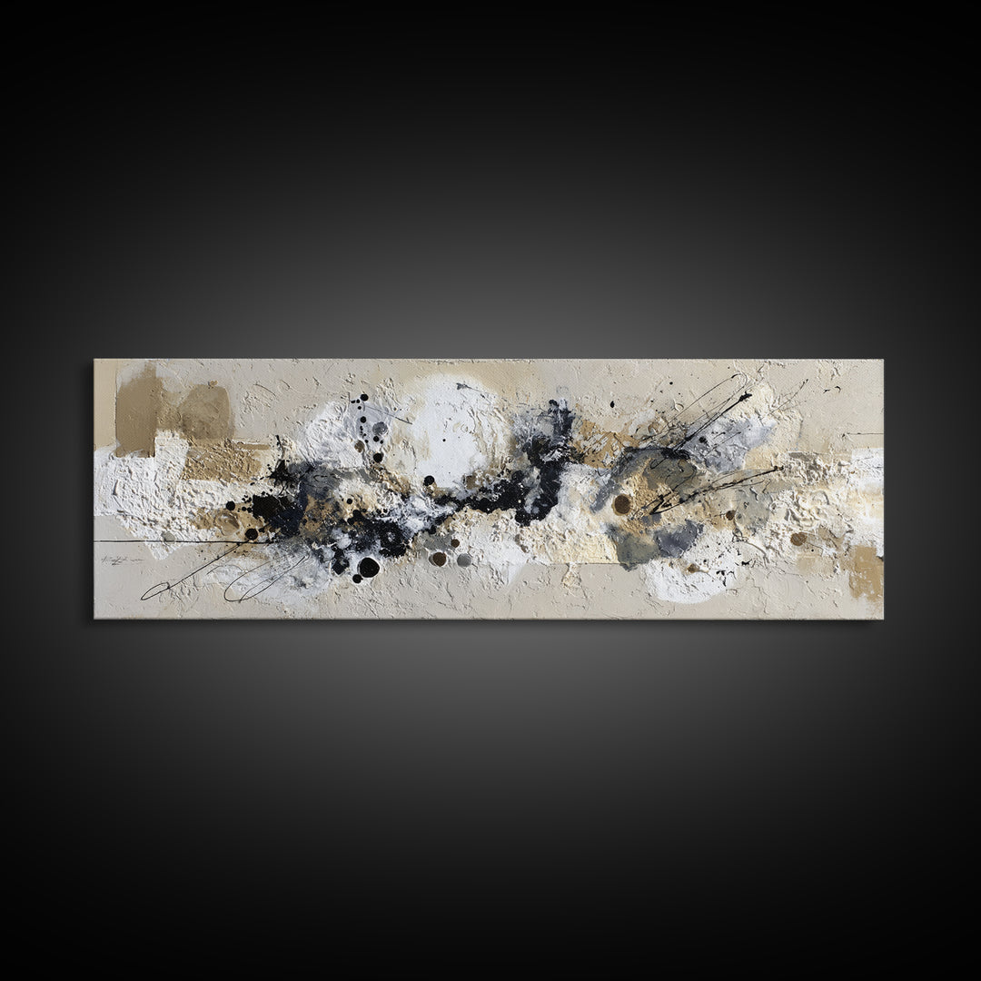 Textured Plaster Abstract Canvas Print, Living Room Art, Oversized Wall Art, Living Room Decor, Abstract Art, Living, LIR-3x1-21