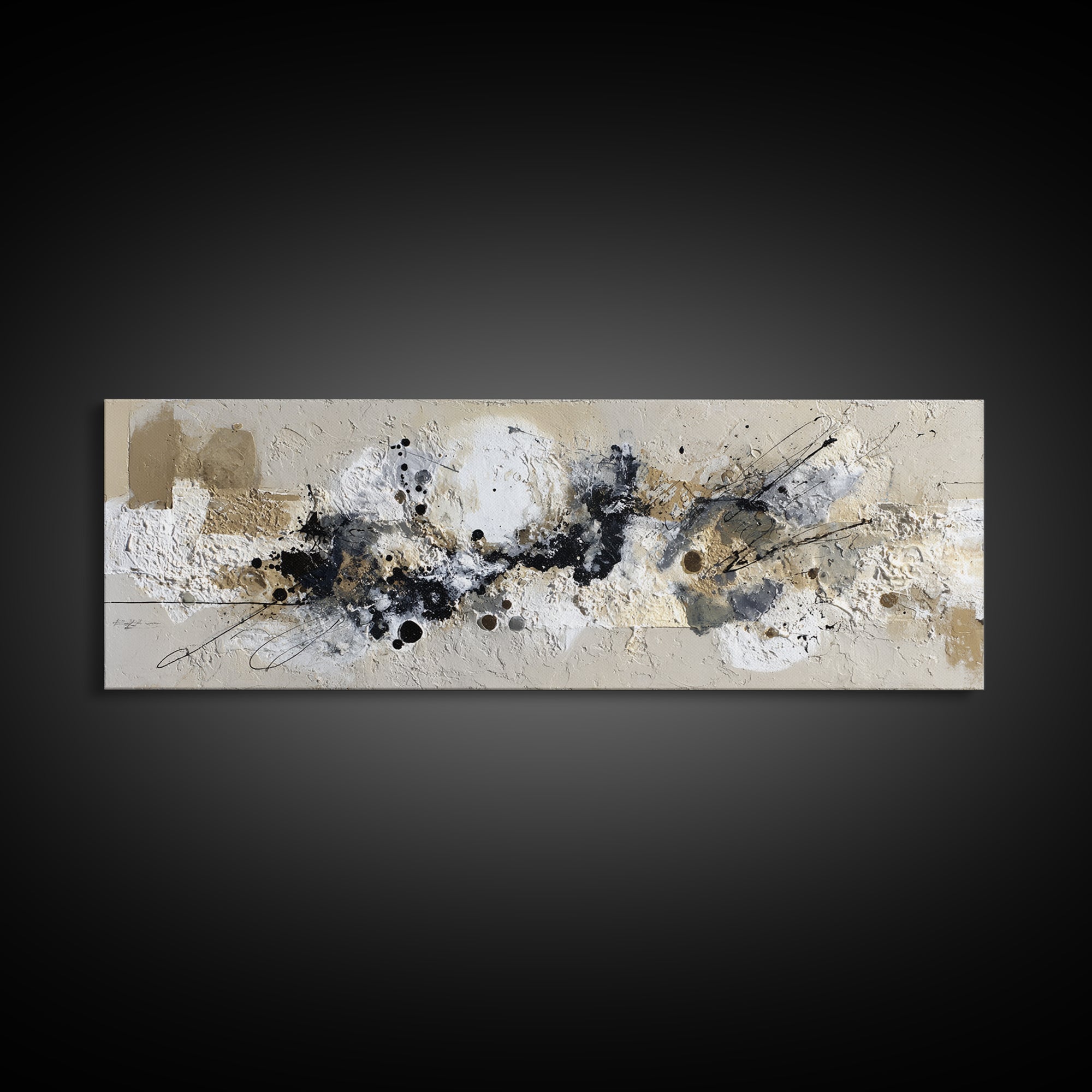 Textured Plaster Abstract Canvas Print, Living Room Art, Oversized Wall Art, Living Room Decor, Abstract Art, Living, LIR-3x1-21