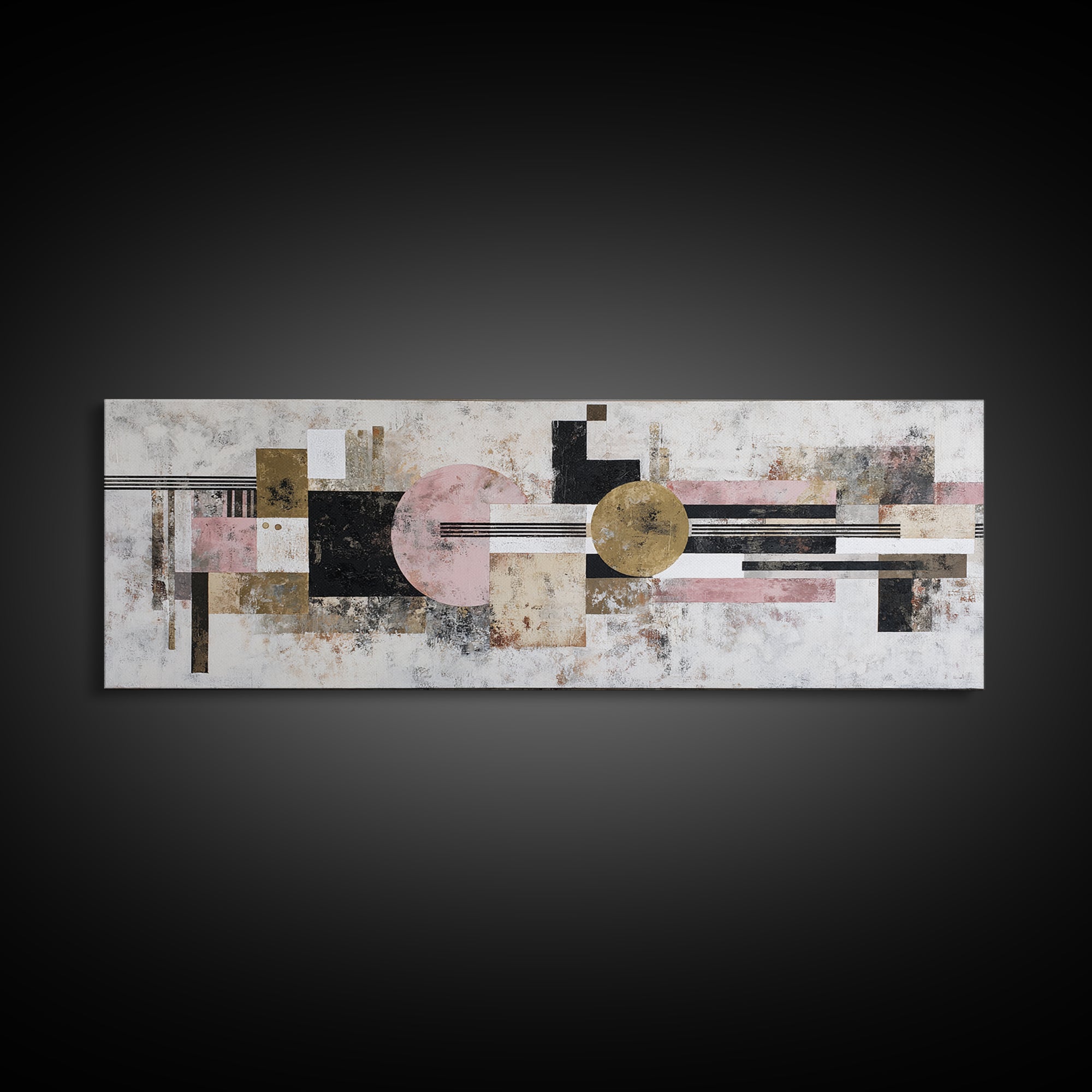 Mid Century Geometric Artwork Canvas Print, Living Room Art, Living Room Wall Art, Living Room Decor, Abstract Art, Living, LIR-3x1-24