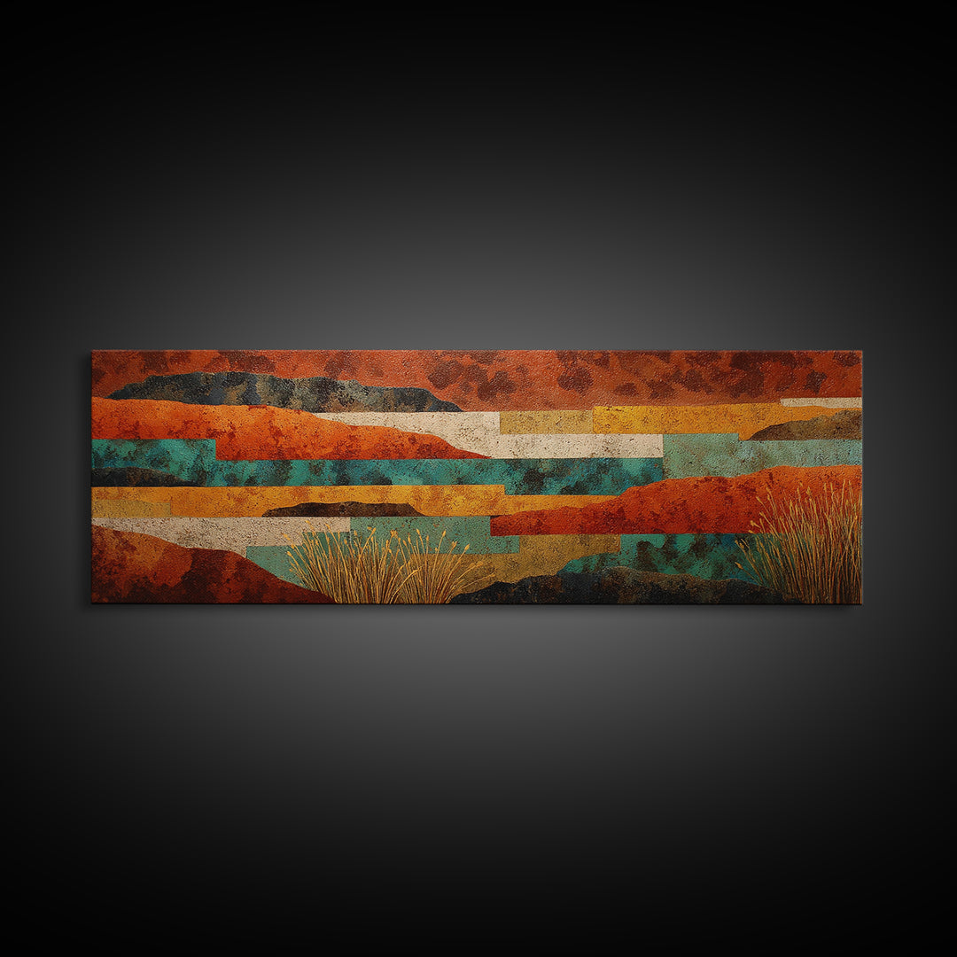 Earthy Desert Landscape Framed Canvas Print, Living Room Art, Bedroom Wall Art, Living Room Decor, Living, Minimalist Decor, LIR-3x1-28