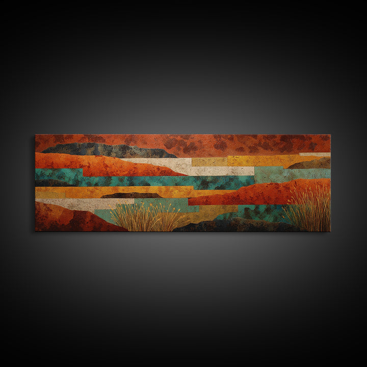 Earthy Desert Landscape Framed Canvas Print, Living Room Art, Bedroom Wall Art, Living Room Decor, Living, Minimalist Decor, LIR-3x1-28