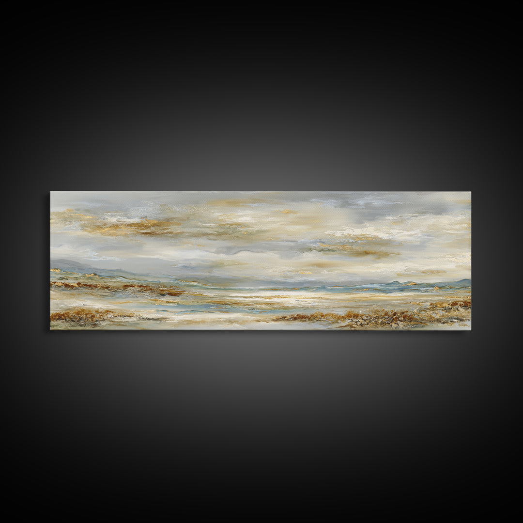 Large Cloudscape with Gentle Movement Canvas Print, Living Room Art, Minimalist Decor, Living Room Decor, Fine Art, Living, LIR-3x1-35