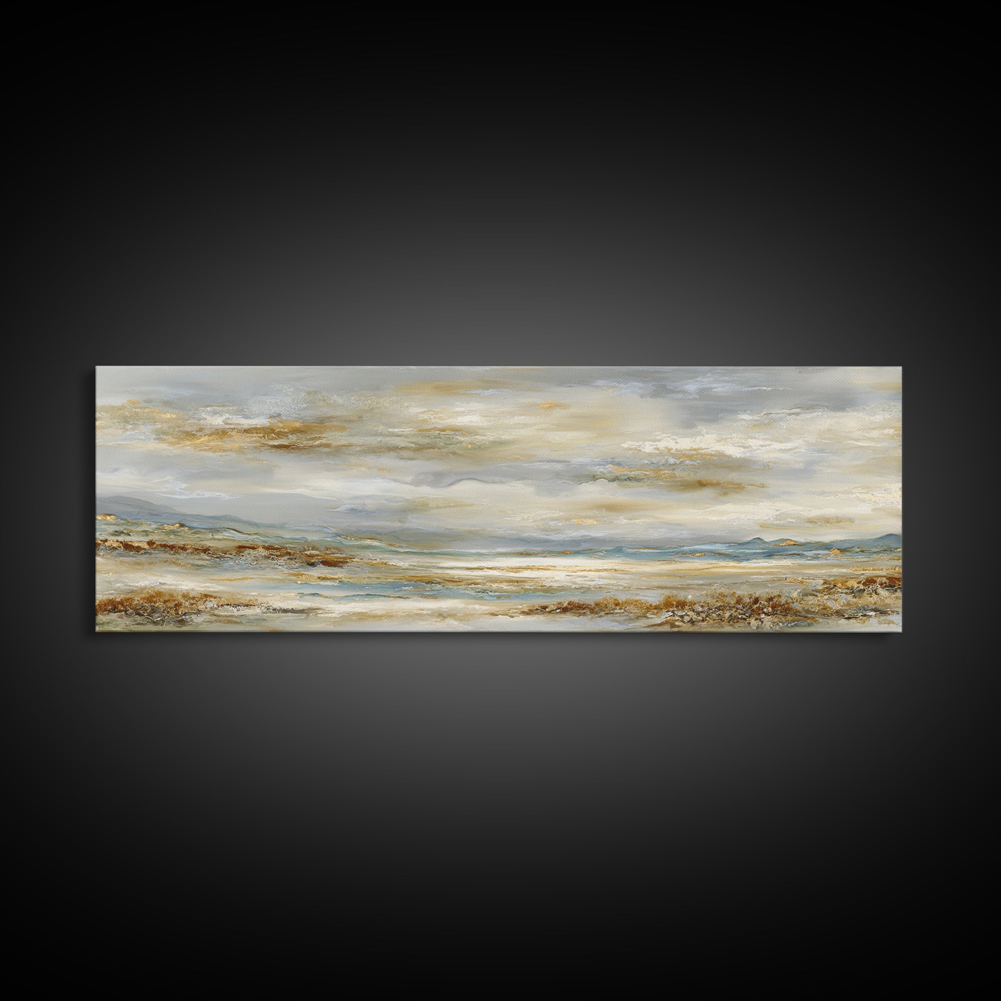 Large Cloudscape with Gentle Movement Canvas Print, Living Room Art, Minimalist Decor, Living Room Decor, Fine Art, Living, LIR-3x1-35