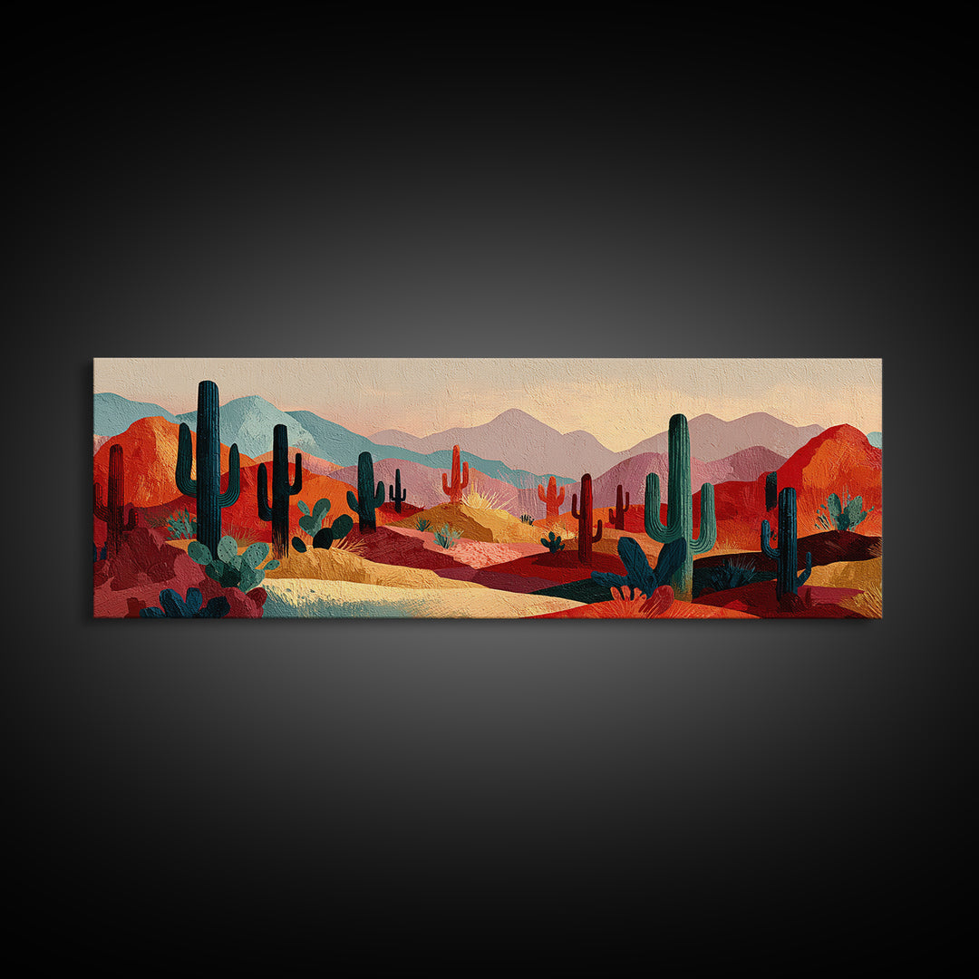 Earthy Desert Landscape Canvas Print, Living Room Art, Abstract Wall Art, Living Room Decor, Fine Art, Living, Boho Decor, LIR-3x1-4