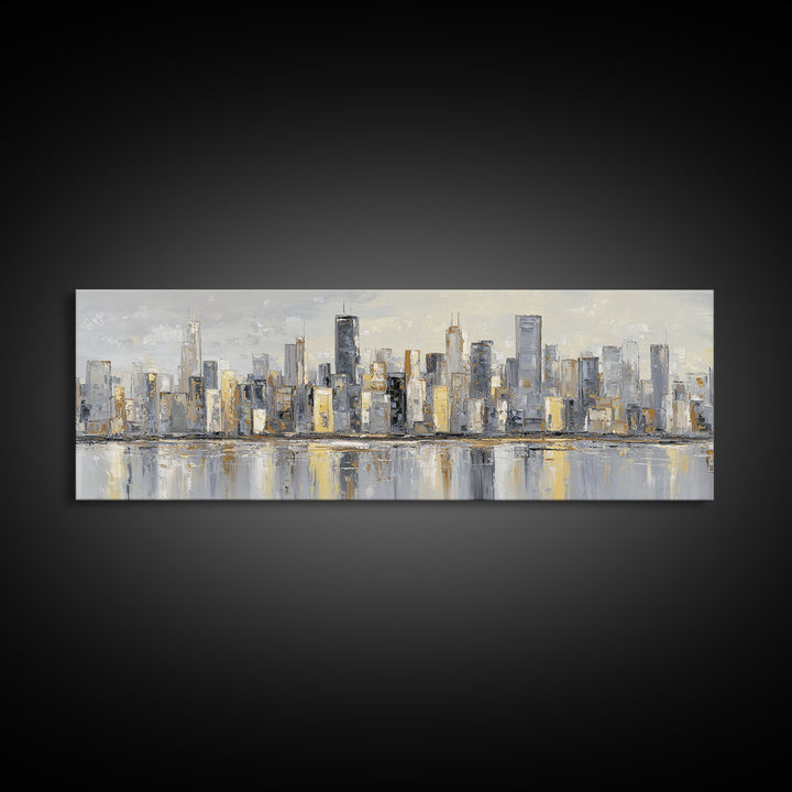 Modern City Skyline Canvas Print, Living Room Art, Boho Decor, Living Room Decor, Fine Art, Living, Digital Prints, Art Print, LIR-3x1-62