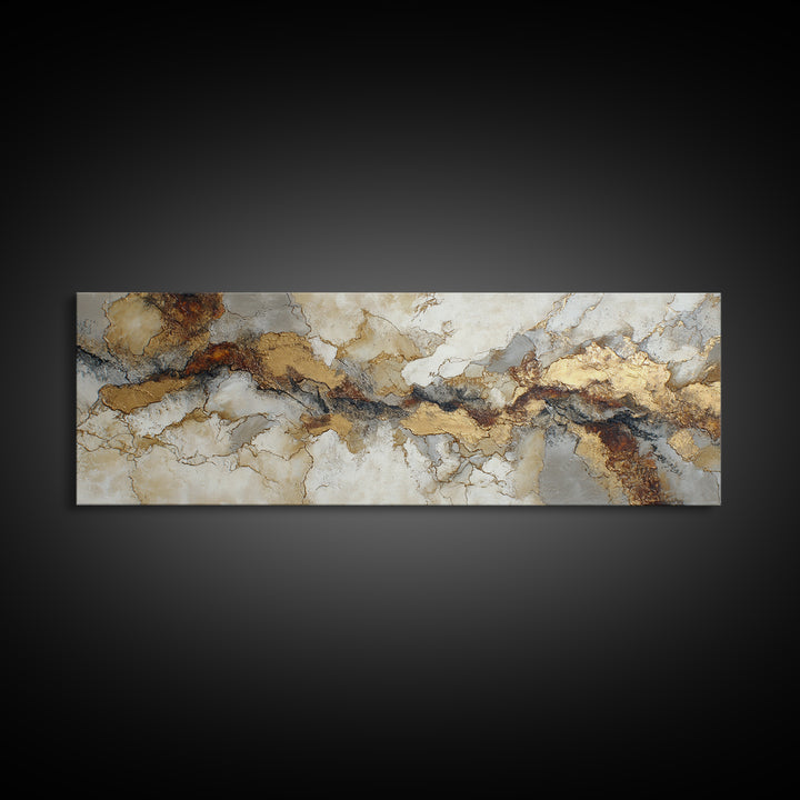 Textured Plaster Abstract Framed Canvas Print, Living Room Art, Gallery Decor, Living Room Decor, Fine Art, Living, Wall Art, LIR-3x1-69